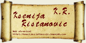 Ksenija Ristanović vizit kartica